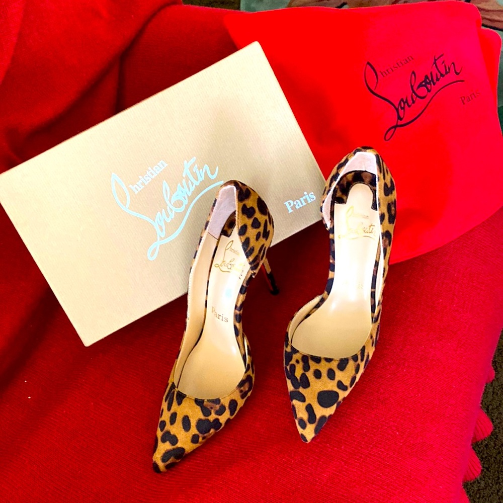 Christian Loudboutin cheetah print shoes.